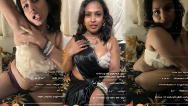 Hot Live Stream with Veena Thara Licking Pussy
