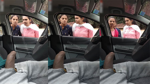 Daring Guy Flash Dick Infront Of – College Girls Inside Car