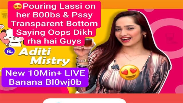Aditi Mistry New Live Banana Blowjob Pouring Lassi on Her Boobs Viral Porn Video