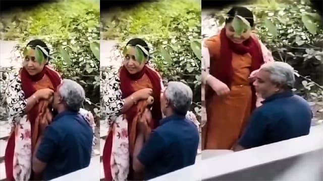 Desi Park Aunty – Old Man Boobs Hard