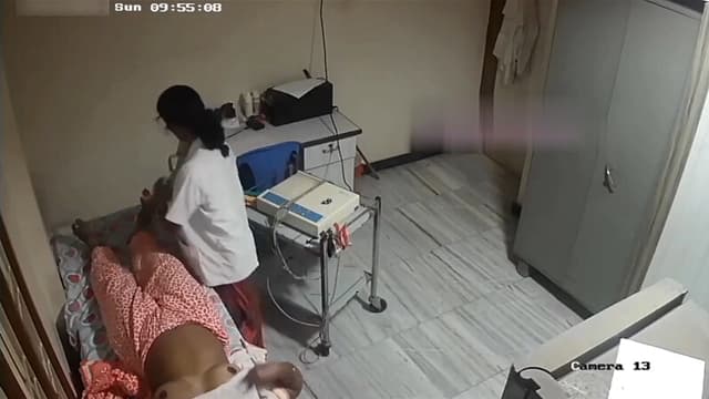 Tamil Aunty Nurse Applying Cream Leg Leaked CCTV Video
